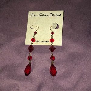 ‼️Sale‼️Fine Silver Plated cubic zirconia earrings